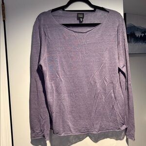 EILEEN FISHER XL Rolled Edge Linen-Blend Top